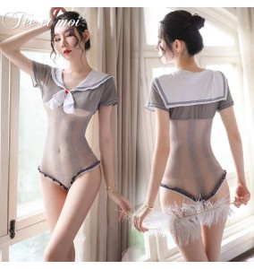 FEE ET MOI Sexy Seethrough Sailor Body Stockings (Grey)